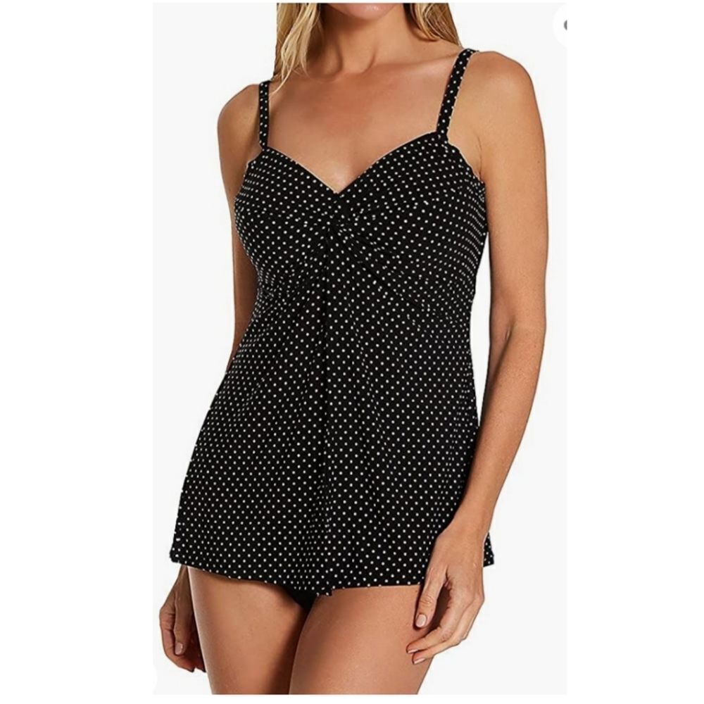 Miraclesuit Swimwear Pin Point Love Knot Sweetheart Neckline Full Bust S